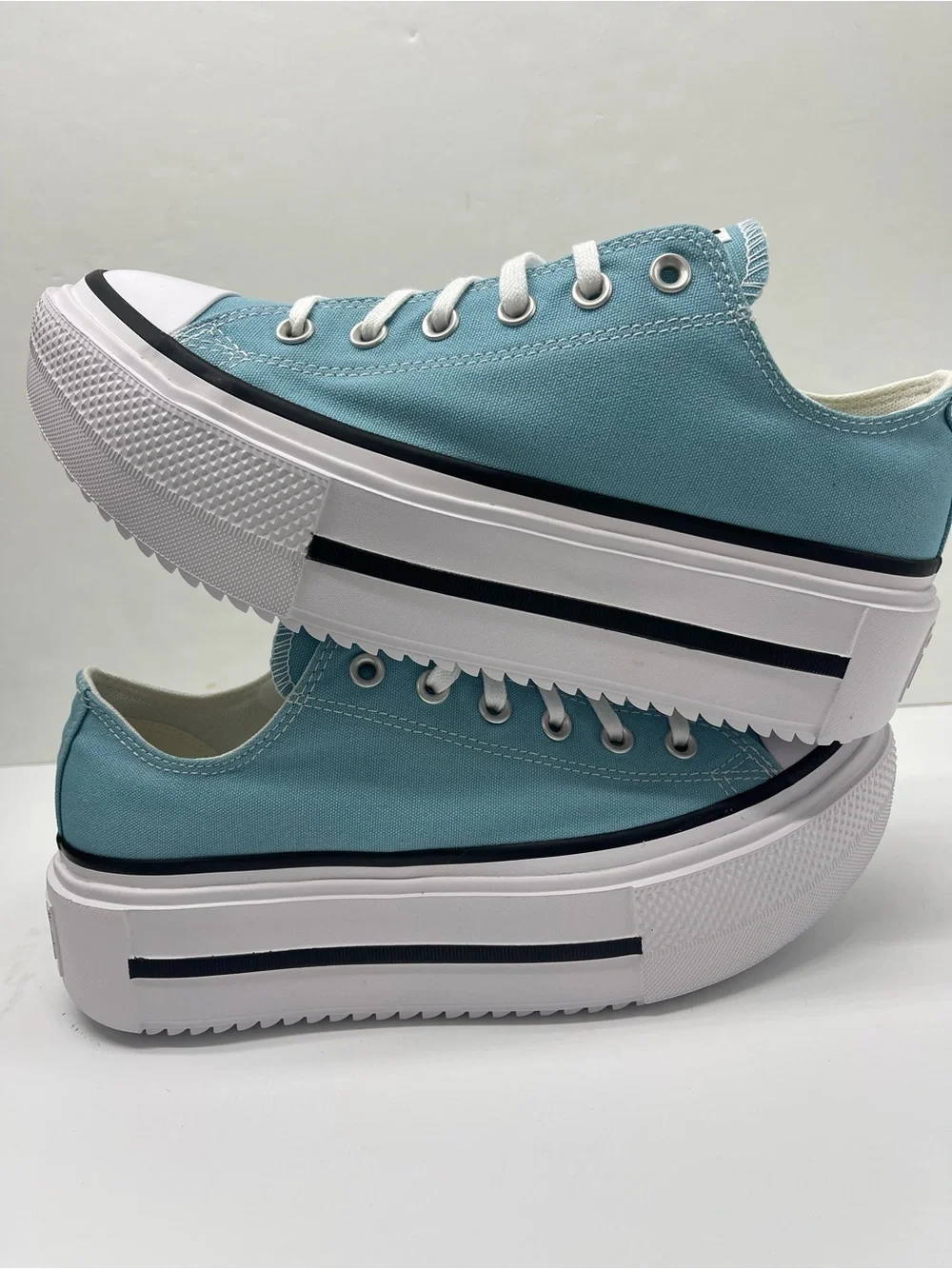 Converse WMNS CTAS LIFT DOUBLE STACK OX DEJA BLUE/BLACK/WHITE Platform Sneakers